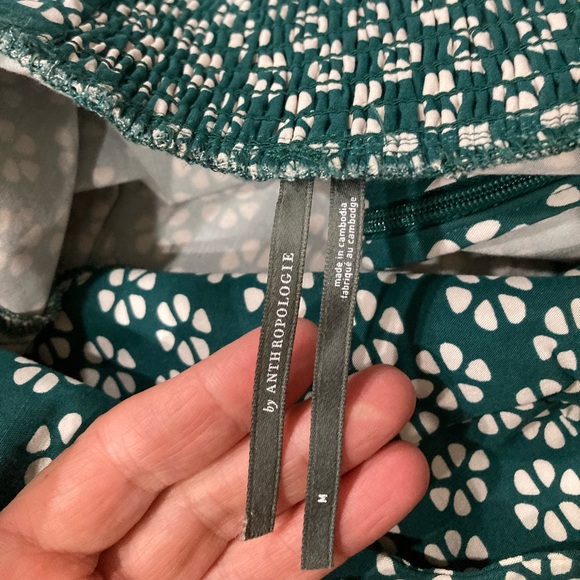 Anthropologie Teal floral Midi Dress - Picture 6 of 7